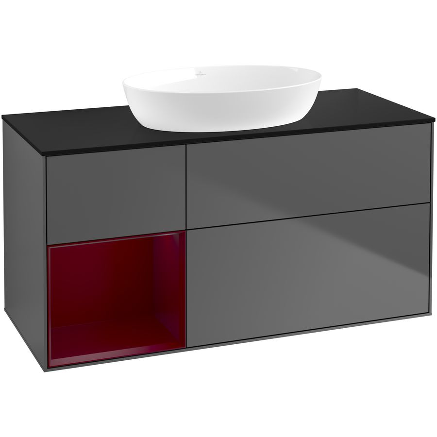 Wastafelonderkast Finion 1200x603x501mm Antr. Matt Lacquer FA62HBGK