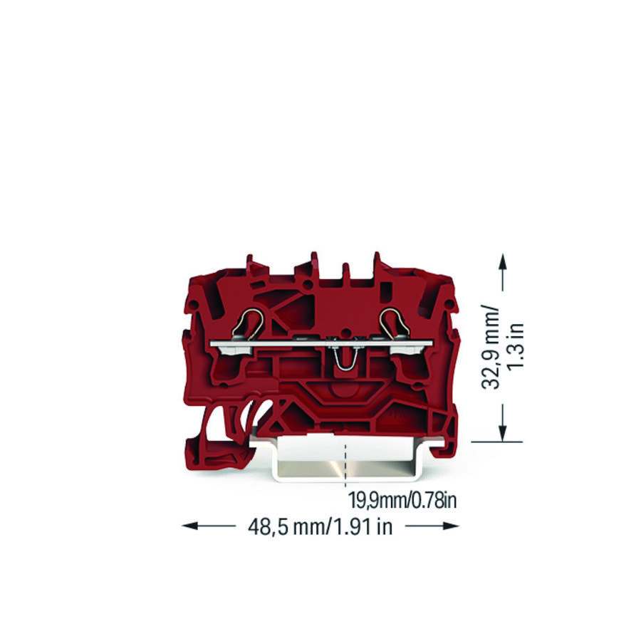 2-draads rijgklem 2,5mm² rood 2002-1203