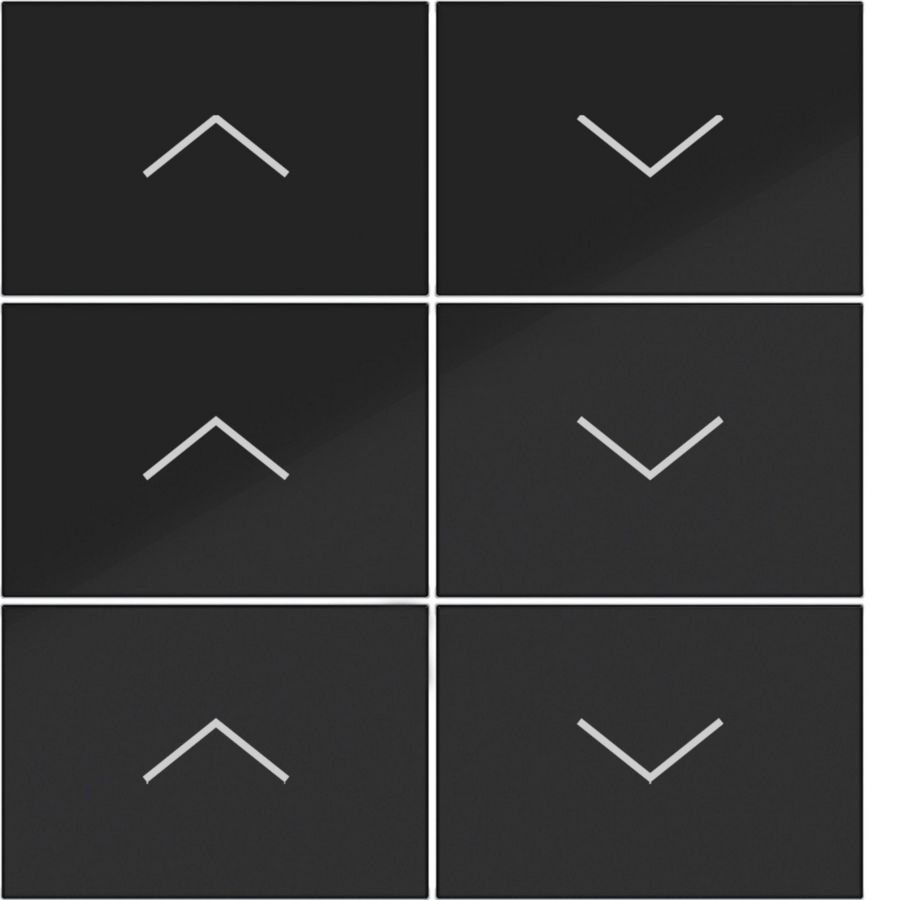 Afdekking KNX taster 6-v hoog/laag A.x/C.x zwart glanzend