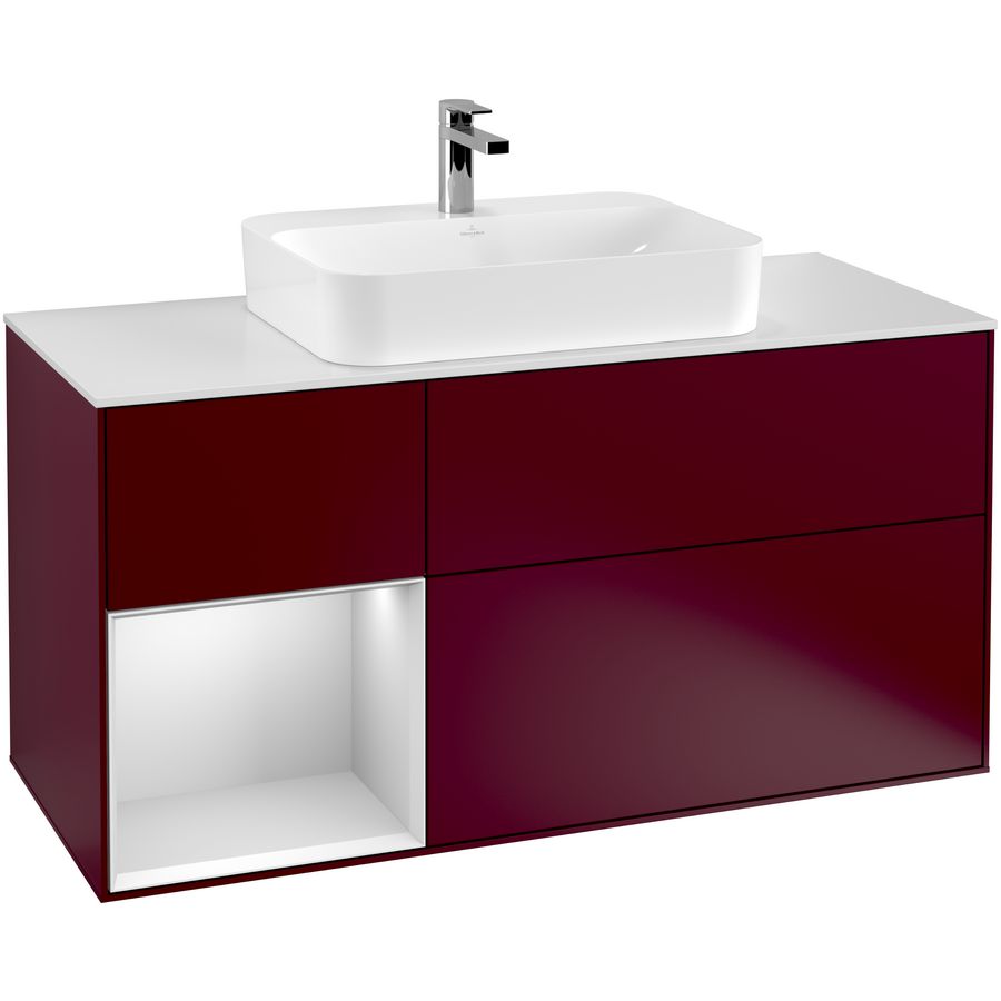 Wastafelonderkast Finion 1200x603x501mm Peony Matt Lacquer F411MTHB