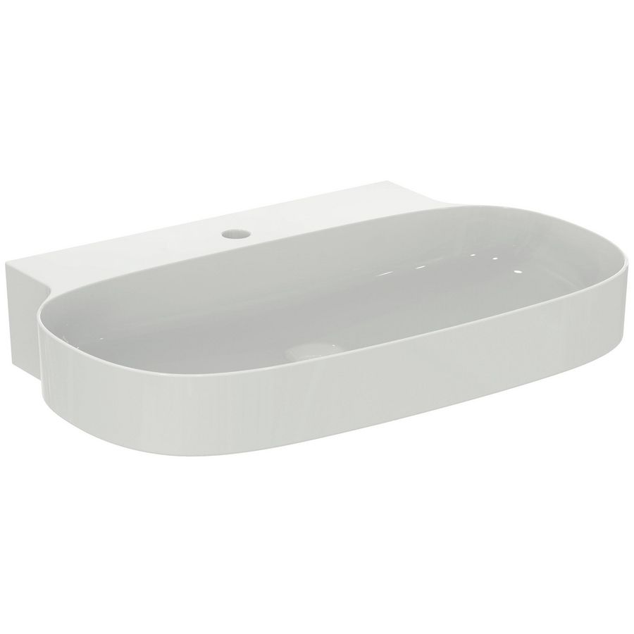 LINDA-X Wastafel 75X50X13CM + kr.gat z. overl. Wit