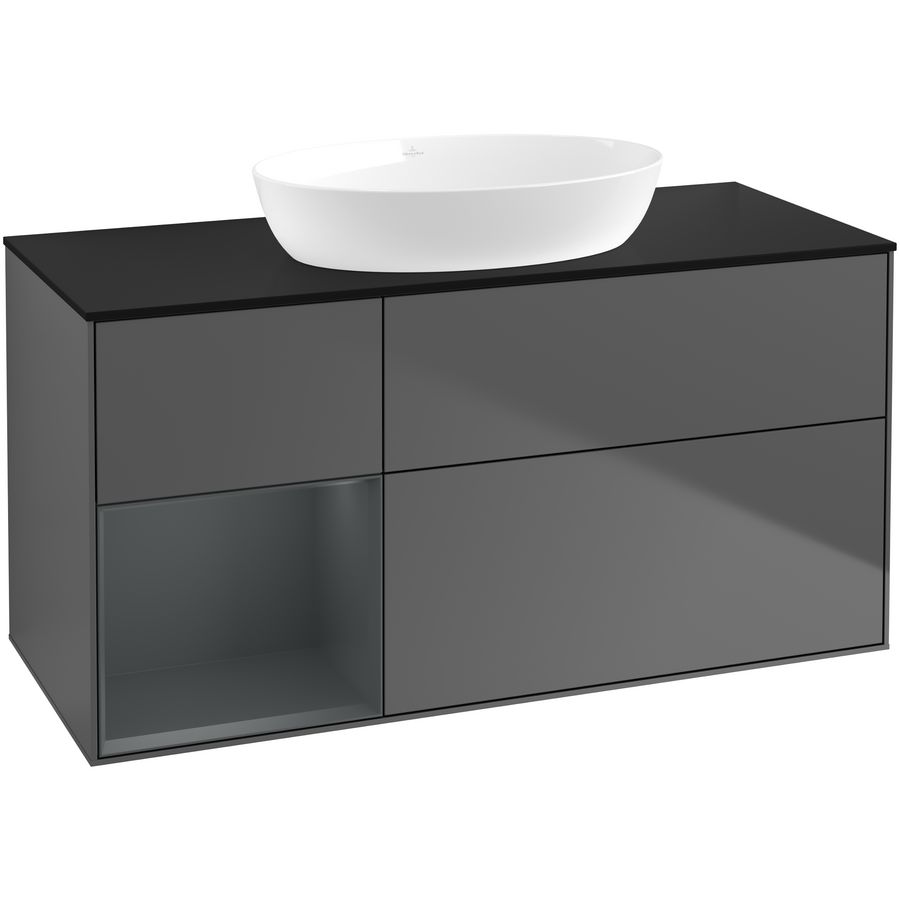 Wastafelonderkast Finion 1200x603x501mm Antr. Matt Lacquer FA62HGGK