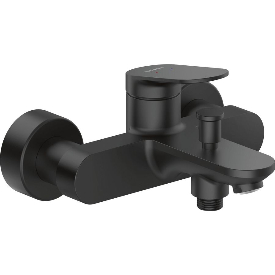 Wave 1-hendel badmengkraan hoh 150mm mat zwart incl. S-koppelingen