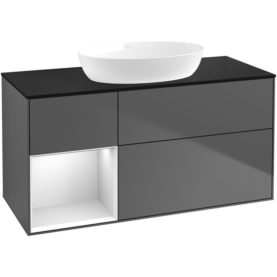 Wastafelonderkast Finion 1200x603x501mm Antr. Matt Lacquer FA62MTGK