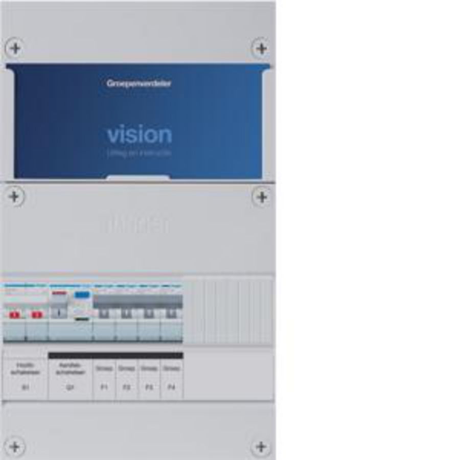 Groepenkast 4-groepenverdeler HS ALS 30mA/HACO/direct 1-fase