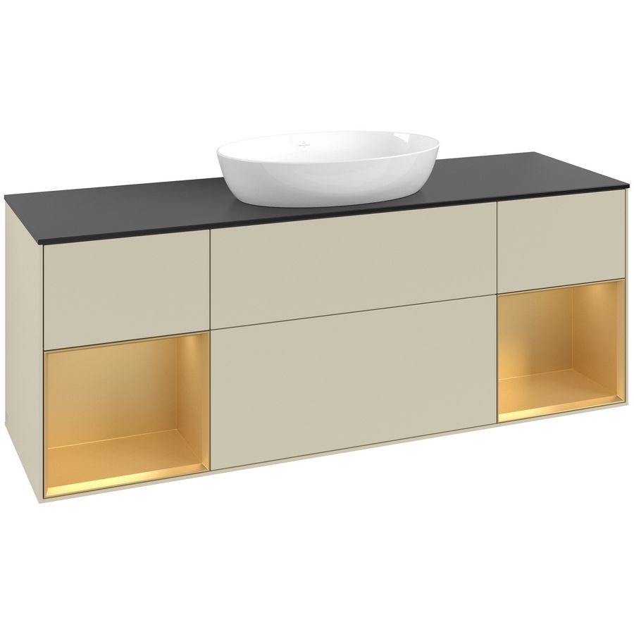 Wastafelonderkast Finion 1600x603x501mm S.Grey Matt Lacquer GD02HFHJ
