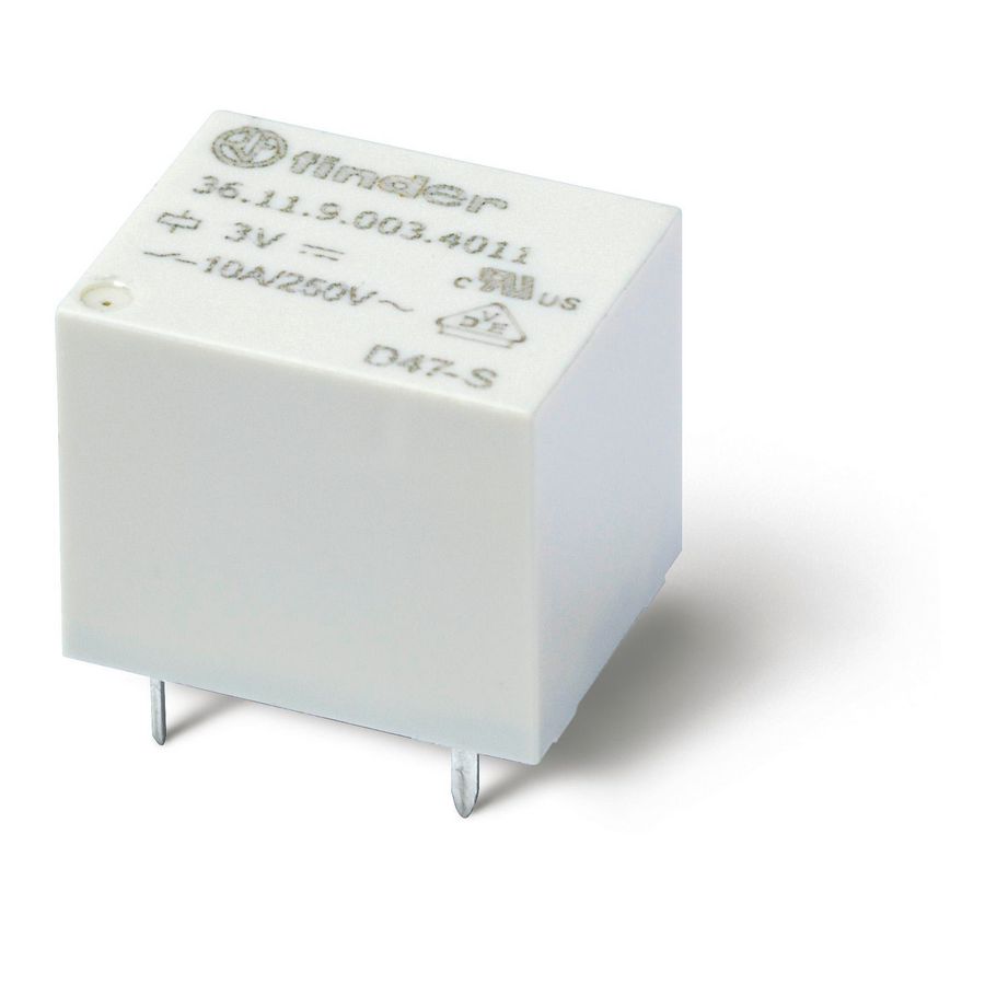 Schakelrelais 1 wisselcontact 10A 12V DC serie 36