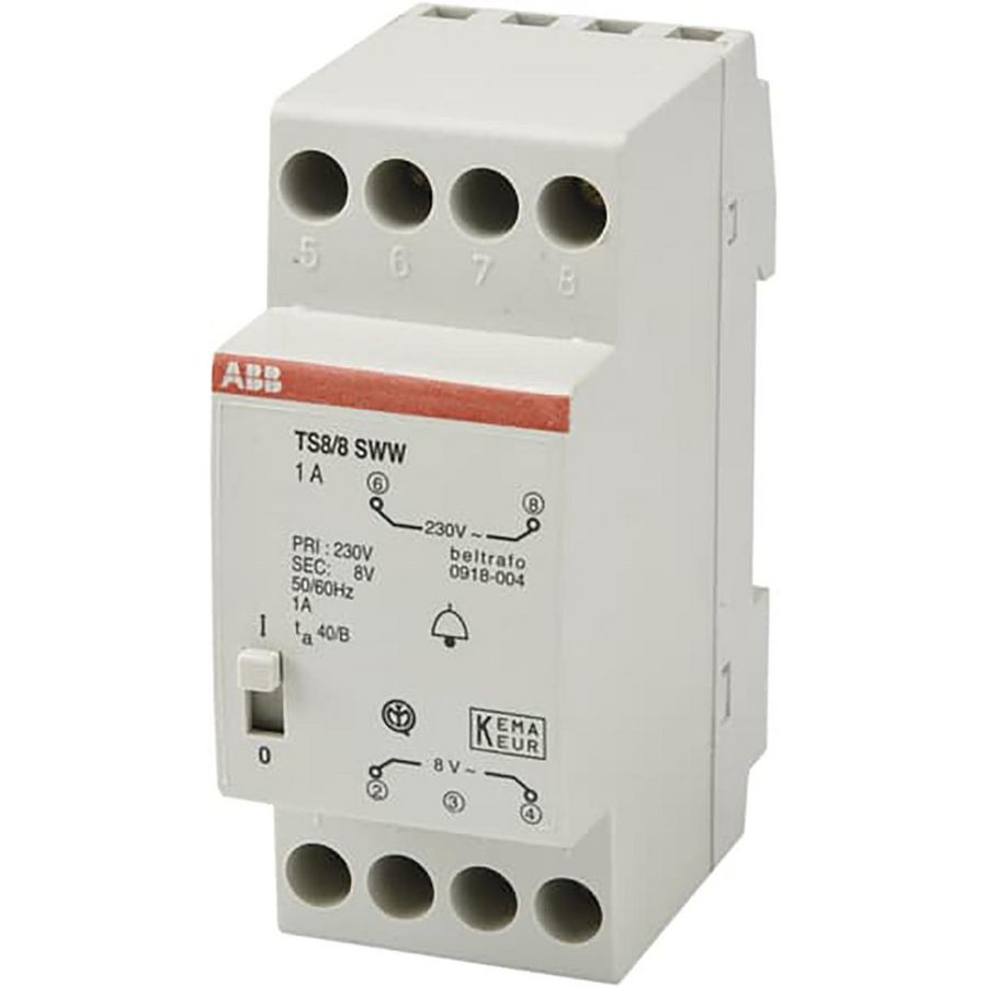 Beltrafo 1A voor inbouw 8V