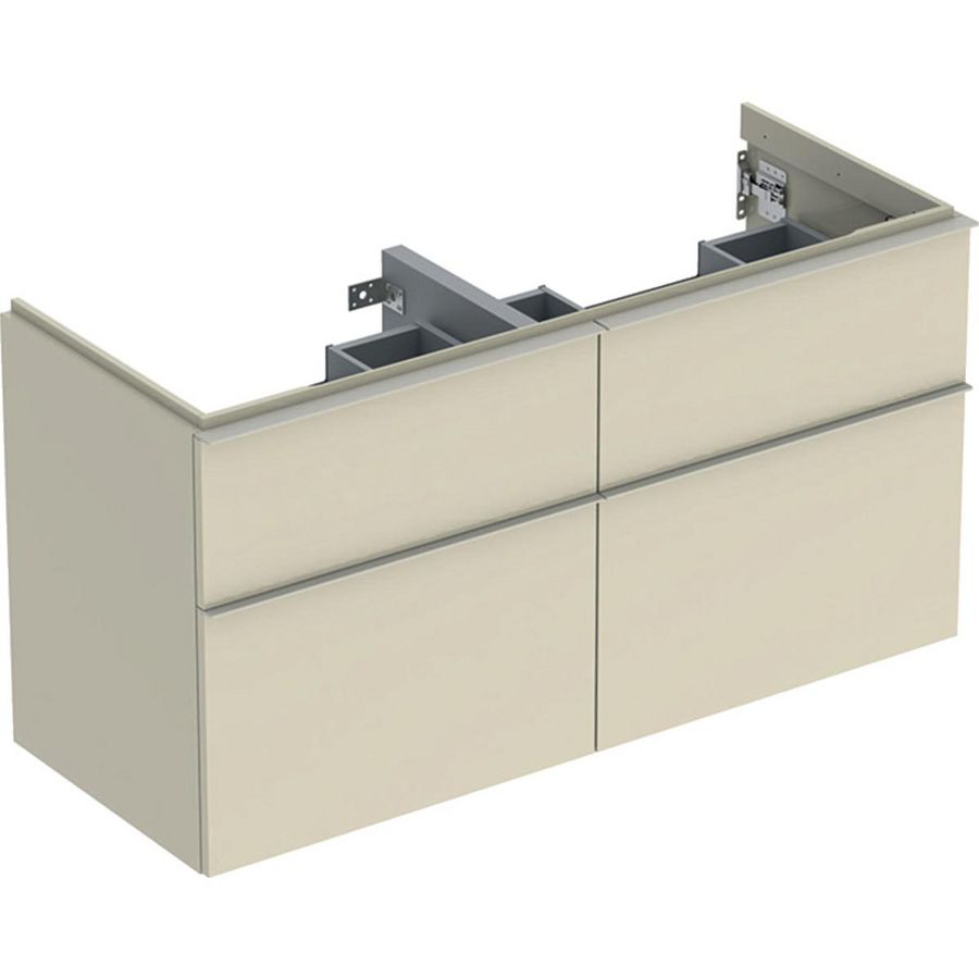 iCon onderkast tbv dubbelewastafel vier laden 120cm zandgrij