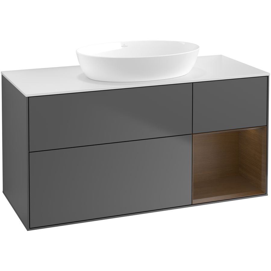 Wastafelonderkast Finion 1200x603x501mm Antr. Matt Lacquer FA71GNGK