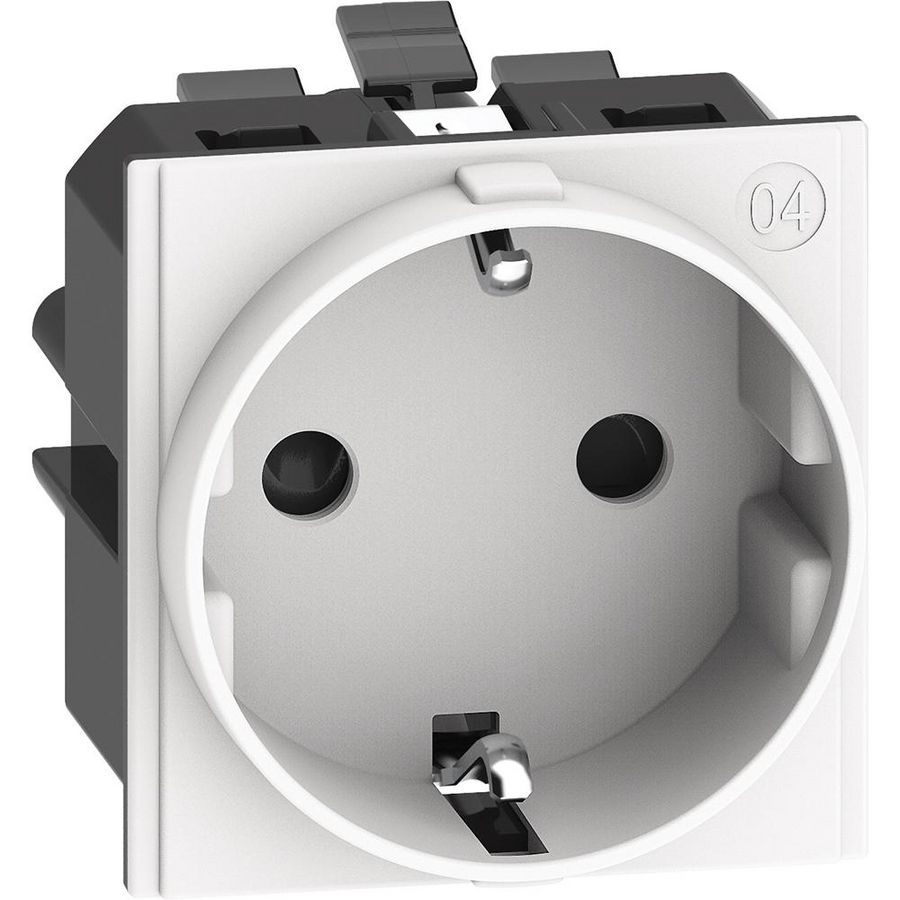 Wandcontactdoos Randaarde steekklem wit LivingNow VVE=10
