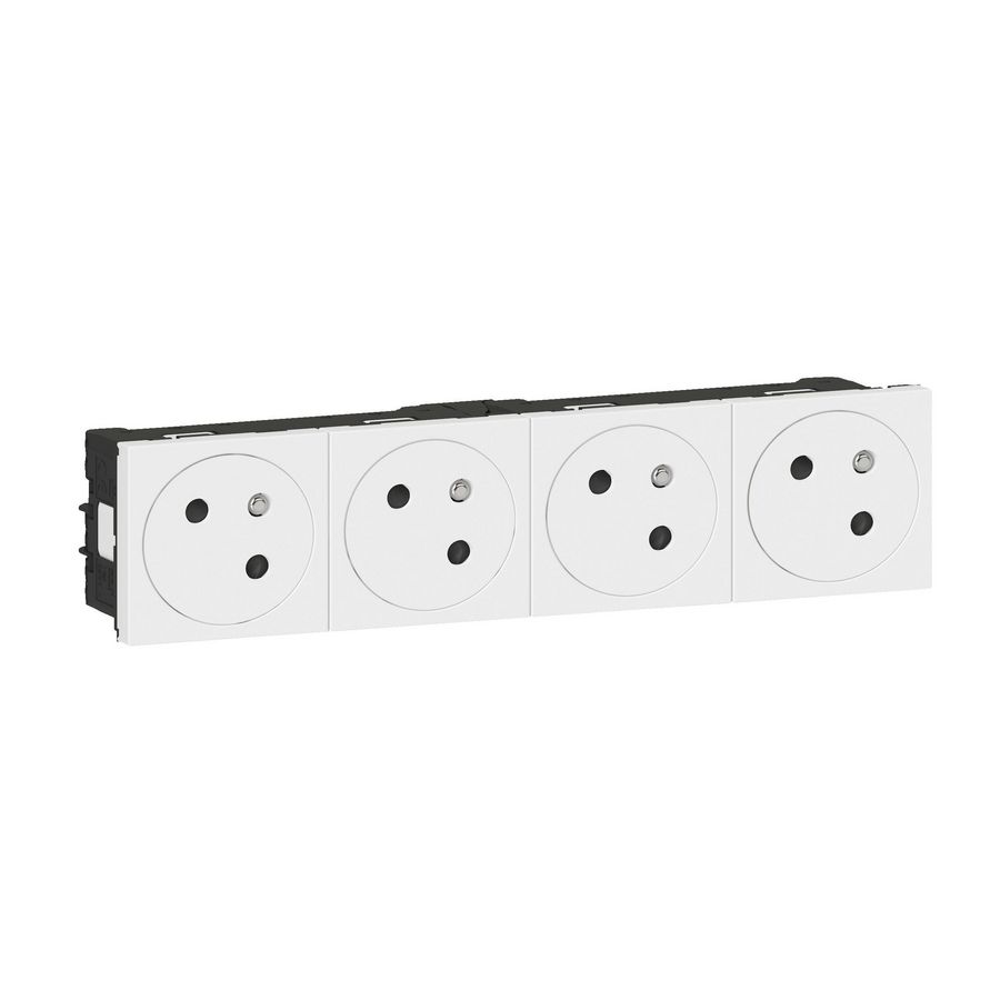 Contactdoos 4x2P + A vlak 8 modulen wit Mosaic