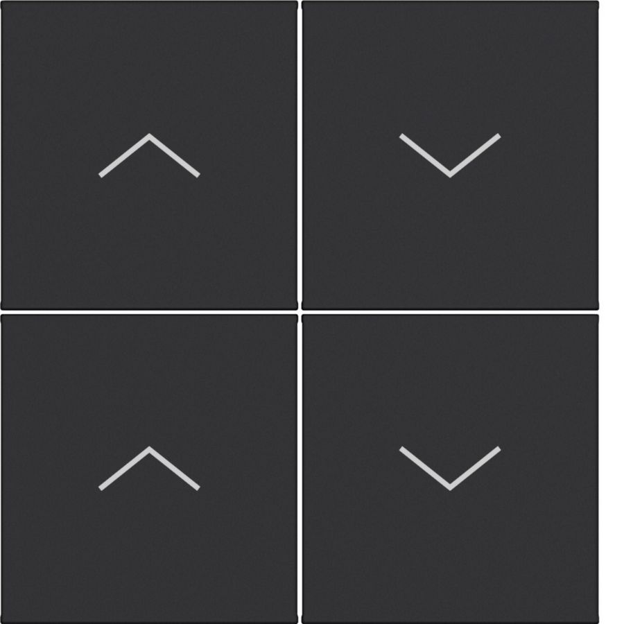 Afdekking KNX taster 4-v hoog/laag A.x/C.x nachtzwart mat