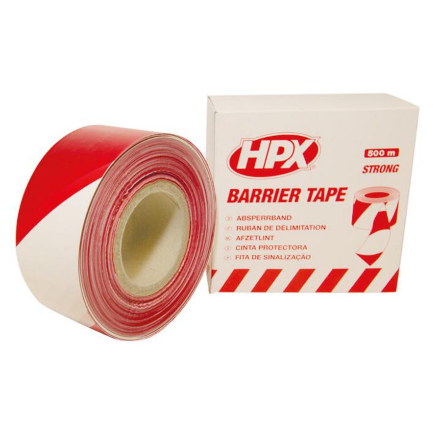 Zelfklevende tape HPX afzetlint 70mmx500m wit/rood