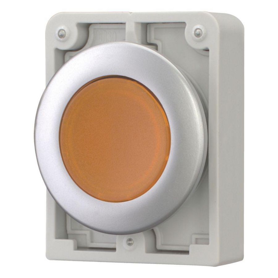 Signaaldrukknop 30mm vlak amber terugverend