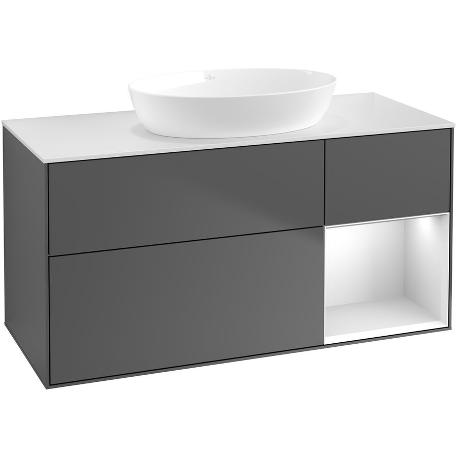 Wastafelonderkast Finion 1200x603x501mm Antr. Matt Lacquer FA71MTGK