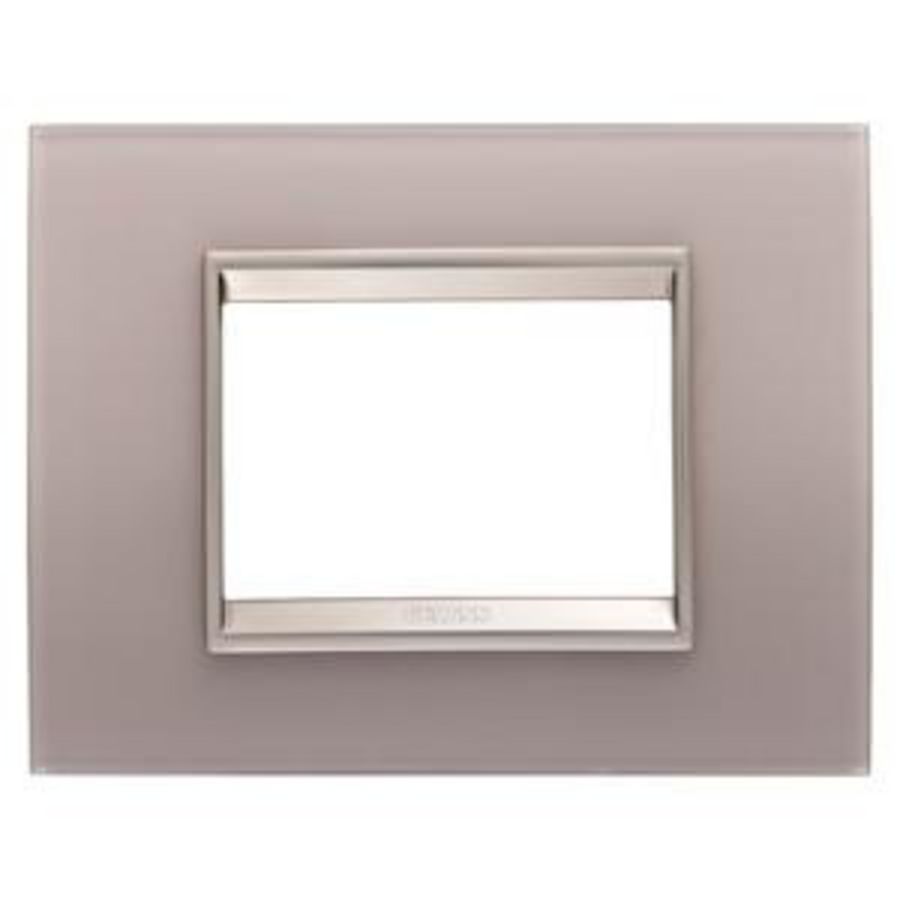LUX PLAAT-VAN GLAS-3 MODULE-PARELGRIJS-BINNENFRAME M