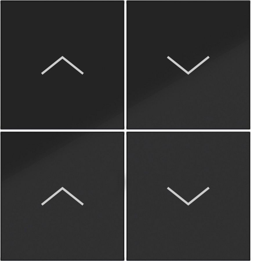 Afdekking KNX taster 4-v hoog/laag A.x/C.x zwart glanzend