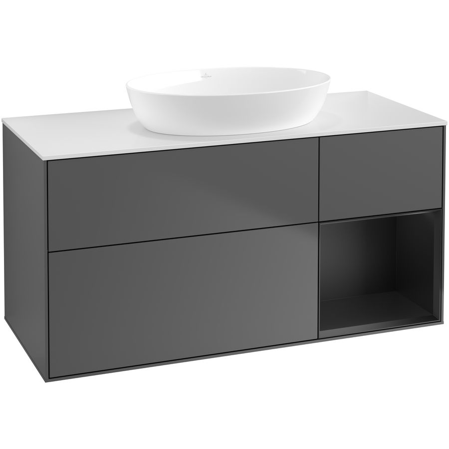 Wastafelonderkast Finion 1200x603x501mm Antr. Matt Lacquer FA71PDGK