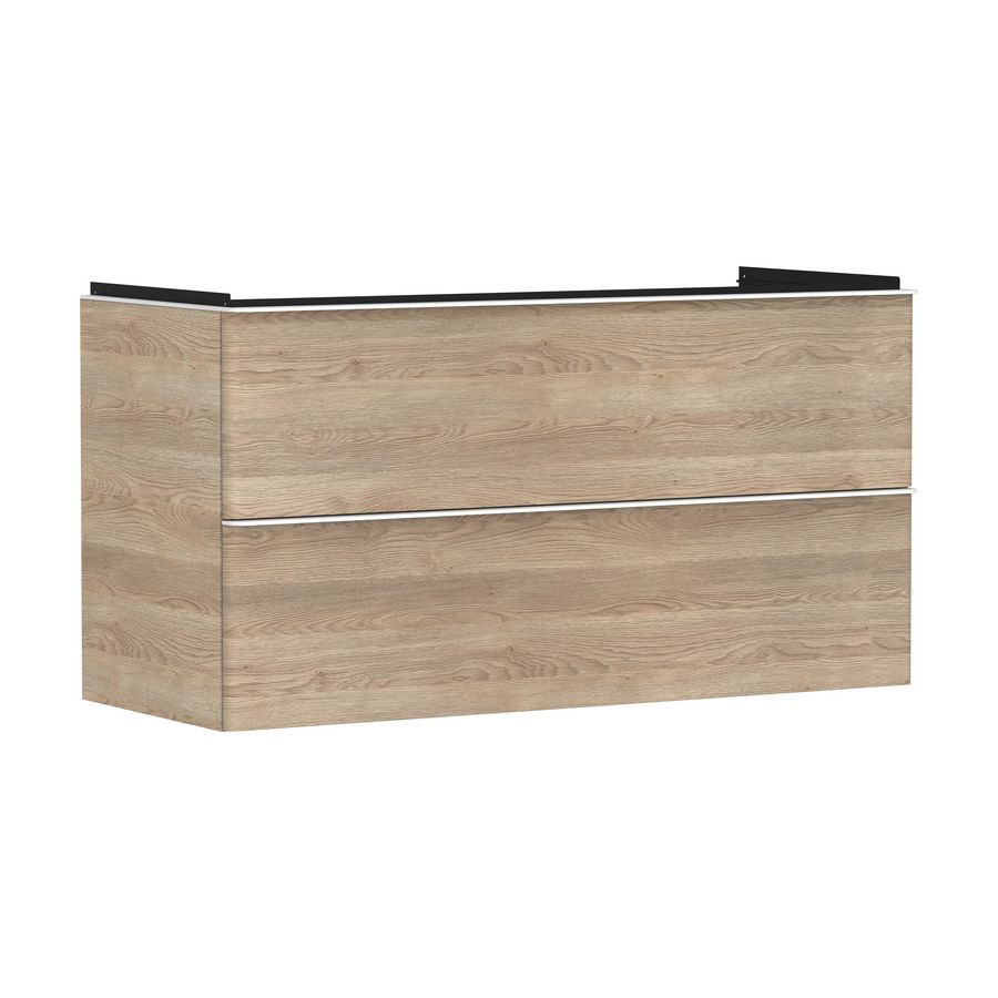 Onderkast Natural Oak 1180x475mm 2x la greepkleur mat wit tbv wastafel Xelu Q 54037700