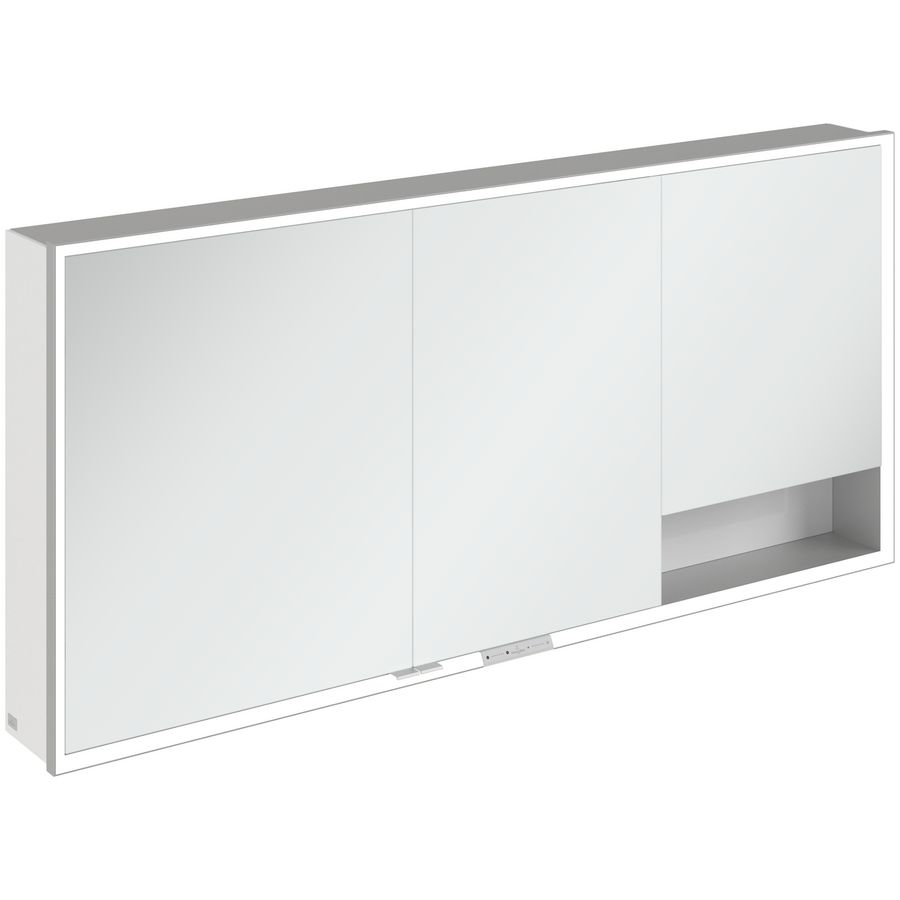 Opbouw Spiegelkast My View+ 1600x750x168mm Brilliant White