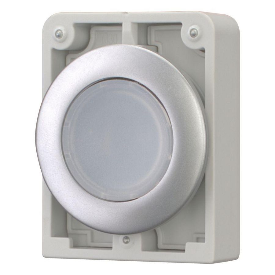 Signaaldrukknop 30mm vlak wit terugverend