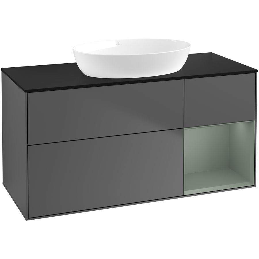 Wastafelonderkast Finion 1200x603x501mm Antr. Matt Lacquer FA72GMGK