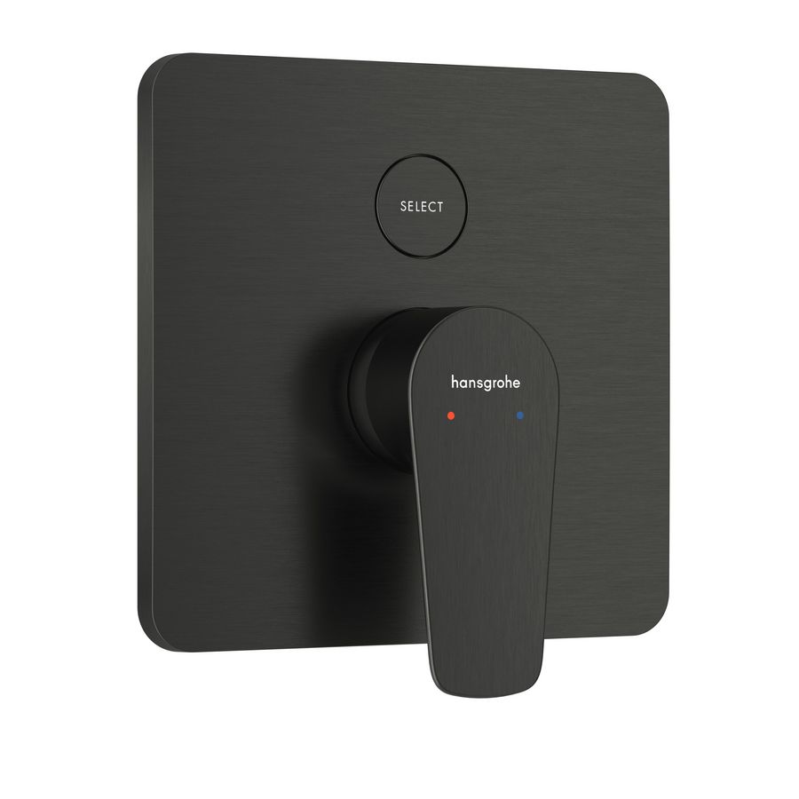 Talis E 1-hendel afbouwdeel inbouwbadmengkraan voor 2 functies Brushed Black Chrome