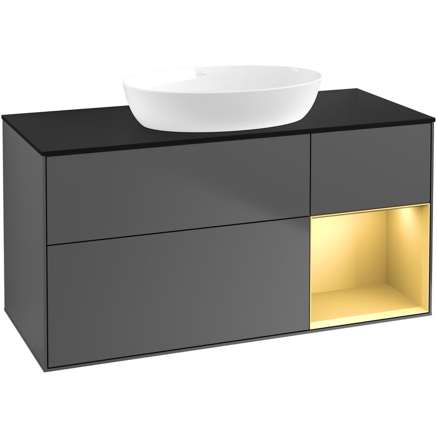 Wastafelonderkast Finion 1200x603x501mm Antr. Matt Lacquer FA72HFGK