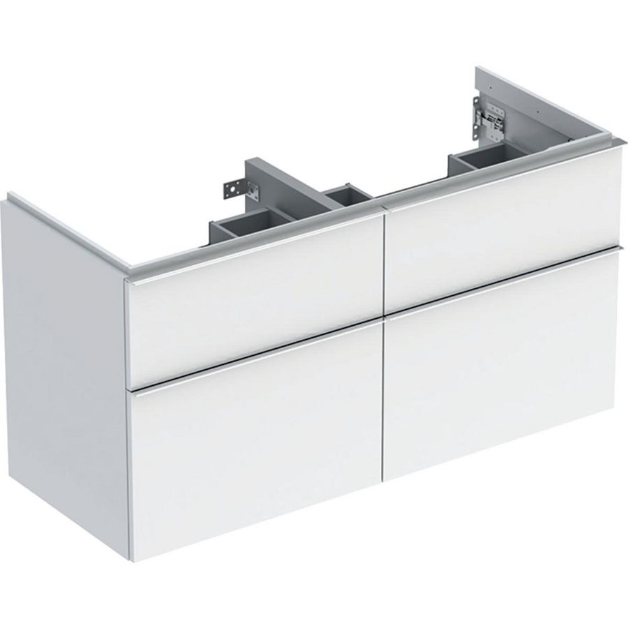 iCon onderkast tbv dwst vier laden 120cm wit/chroom
