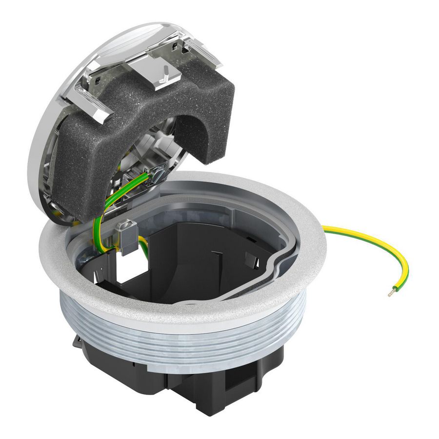 Inbouweenheid met beschermraam verchroomd 130x130x64 zink