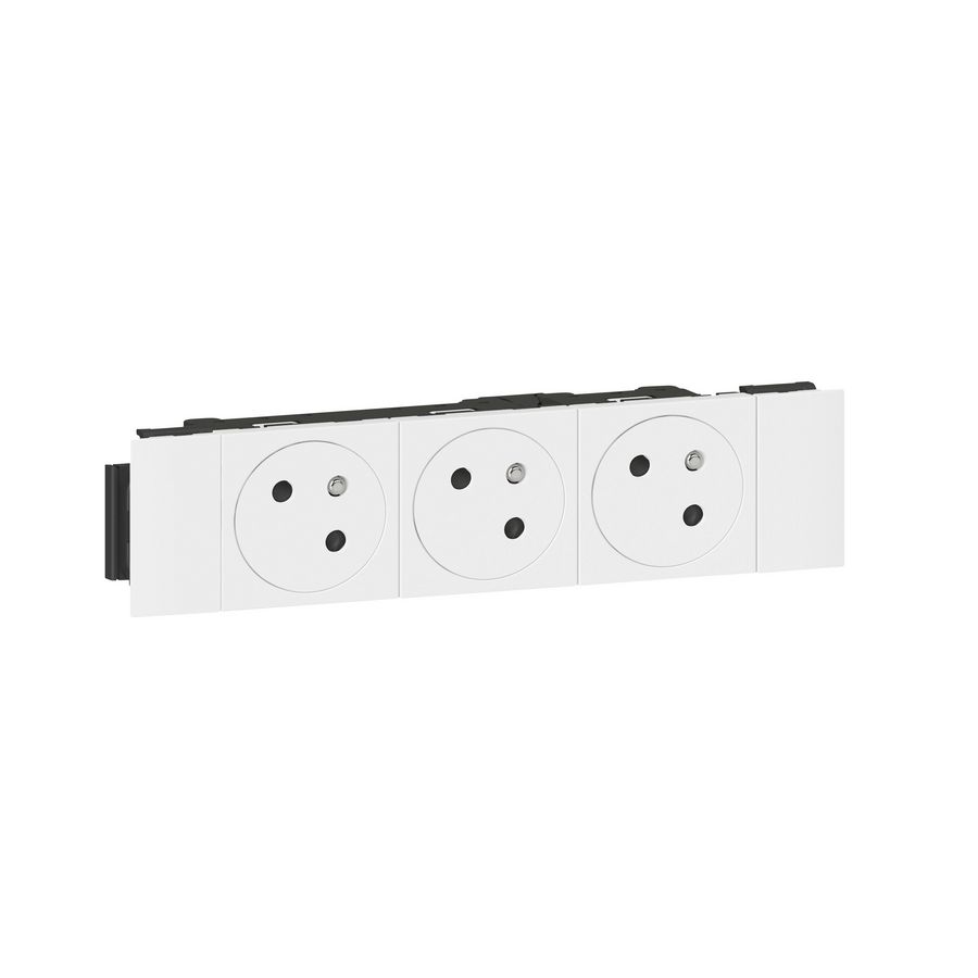 Contactdoos Link 3x2P+A vlak soluclip 6 m wit Mosaic