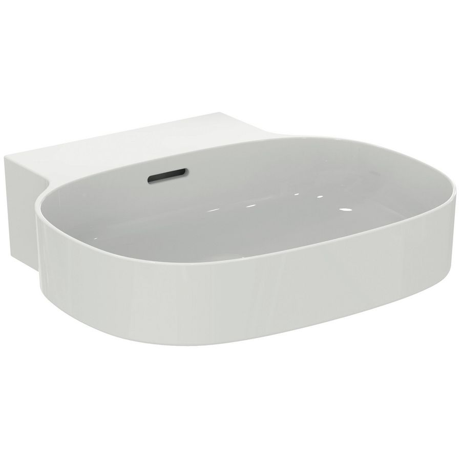 LINDA-X Wastafel 500X480X135mm z.kr.gat+gleufoverl gesl. Wit