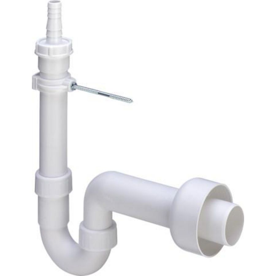 Buissifon 40mm v.aansluiting v.wasmachine incl. muurbuis