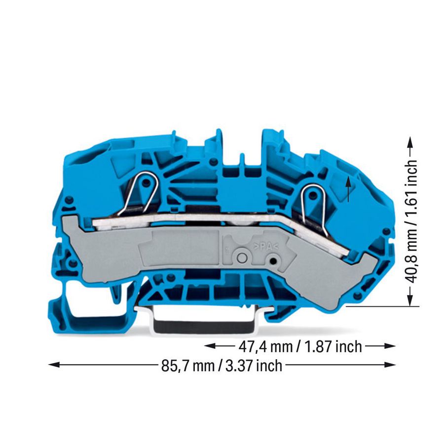2-draads voedingsklem verd. 16mm² mark.zijkant 7604 VVE=20