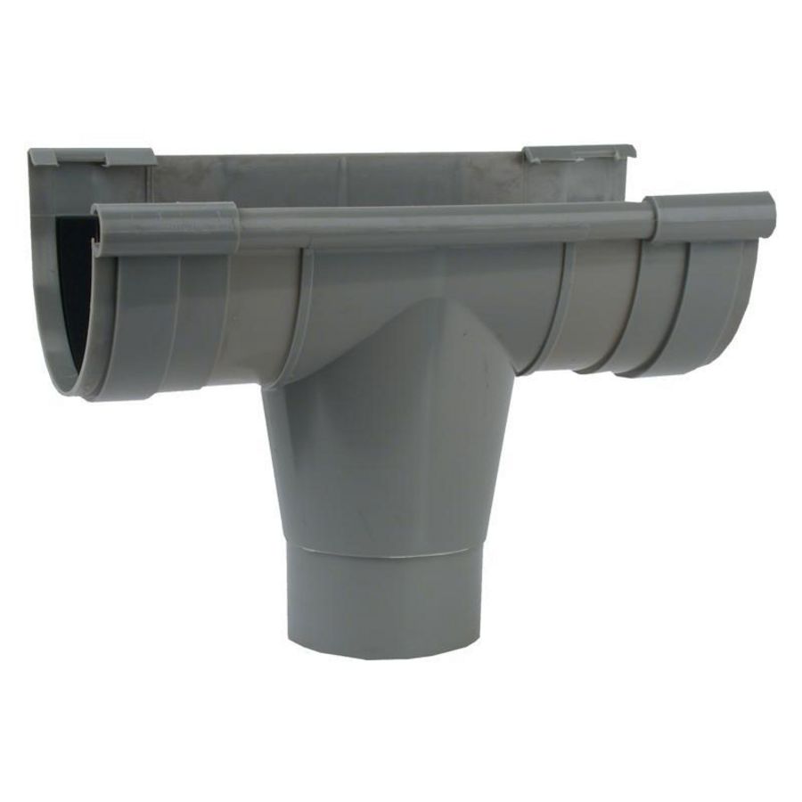 ABS mastgoot (5") uitloop centraal grijs