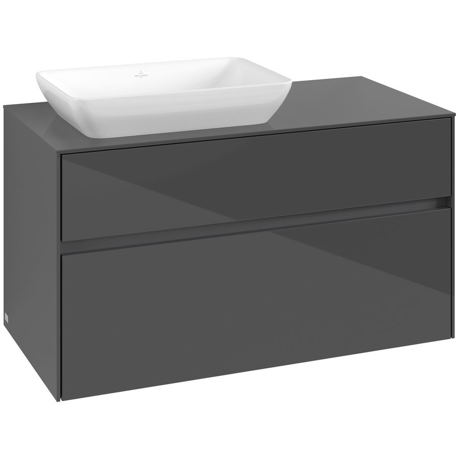 Wastafelonderkast Collaro 1000x548x500mm Glossy Grey C11000FP