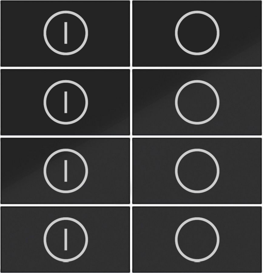 Afdekking KNX taster 8-v aan/uit A.x/C.x nachtzwart glanzend
