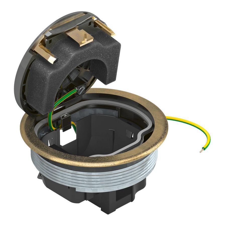 Inbouweenheid met beschermraam oudmessing 130x130x64 zink