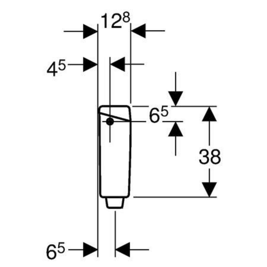 Reservoir laaghangend AP123 spoel/stopbediening wit 9ltr.
