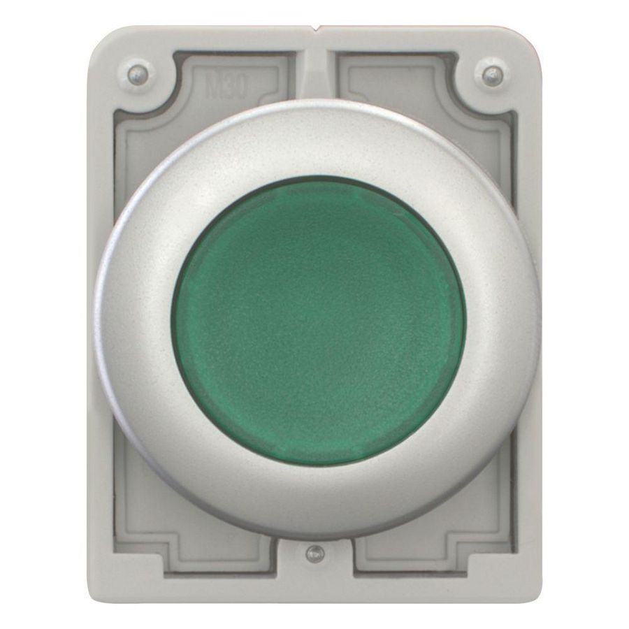 Signaaldrukknop 30mm vlak groen terugverend