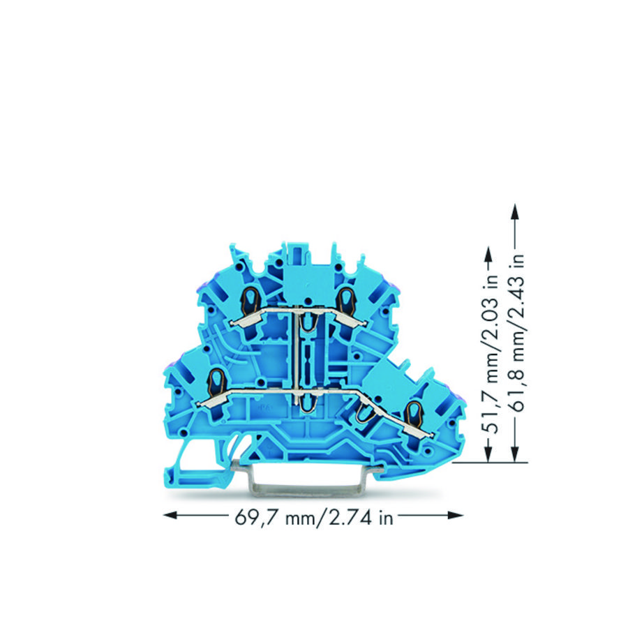 2-etageklem 4-draads rijgklem N blauw 2000-2209 VVE=50