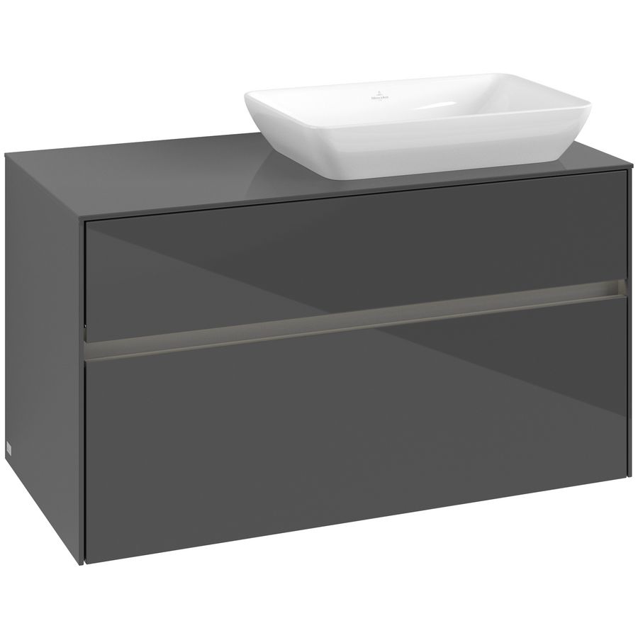 Wastafelonderkast Collaro 1000x548x500mm Glossy Grey C111B0FP