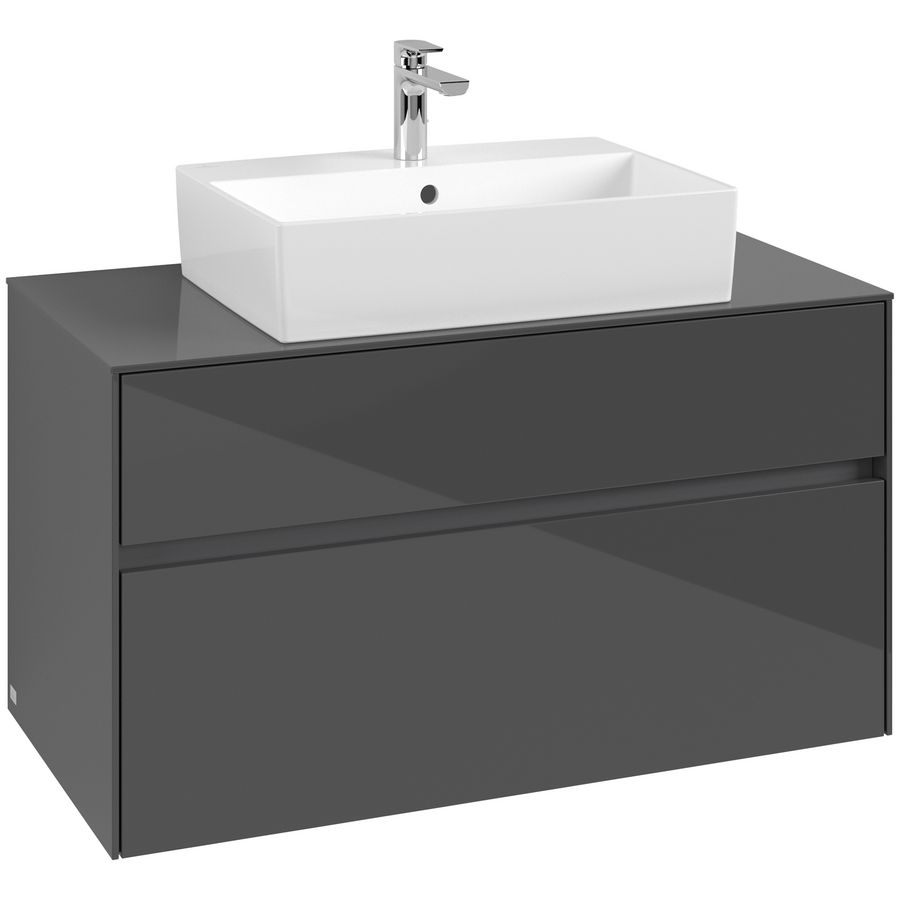 Wastafelonderkast Collaro 1000x548x500mm Glossy Grey C12500FP