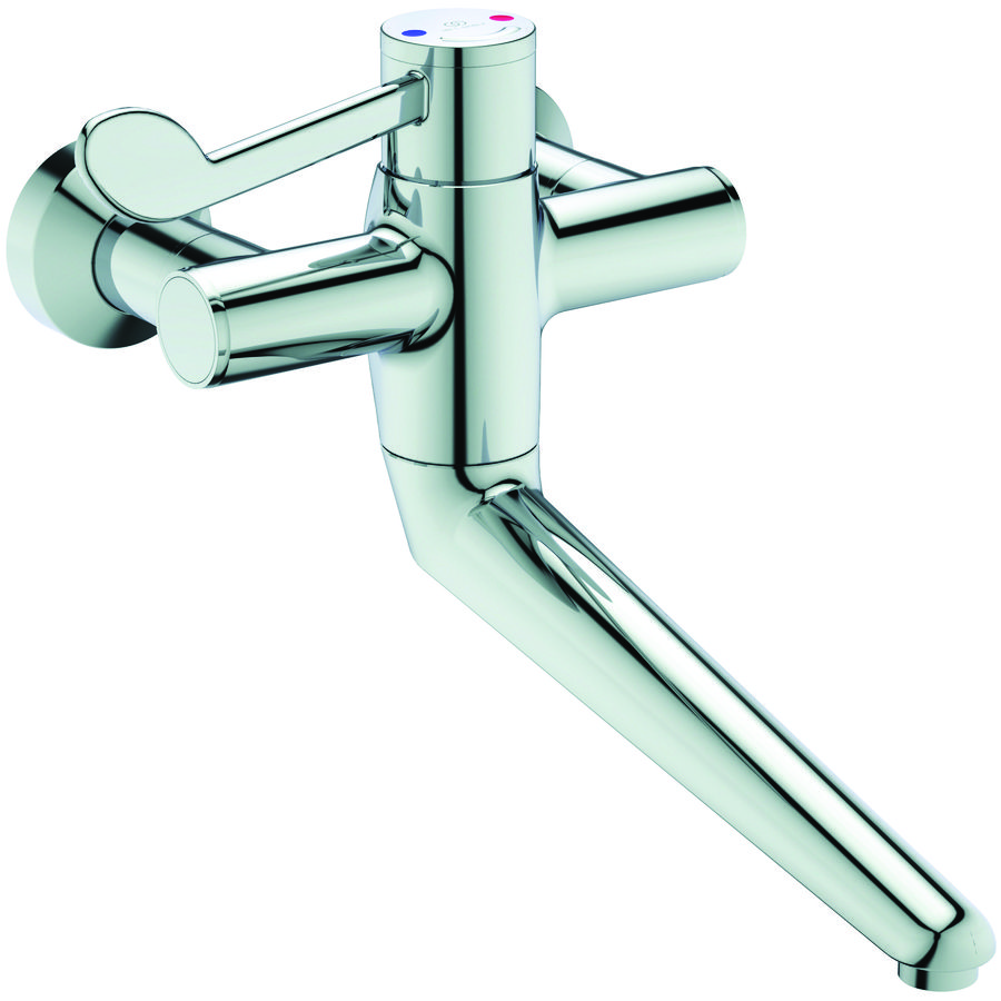 Ceraplus 2 therm. wandmengkraan chroom incl. draaibare uitloop 250mm incl. afsl.s-koppeling