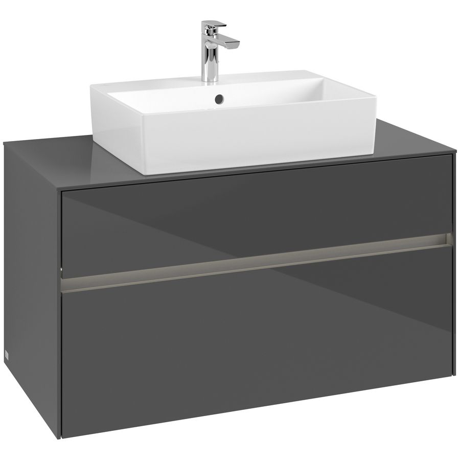 Wastafelonderkast Collaro 1000x548x500mm Glossy Grey C125B0FP