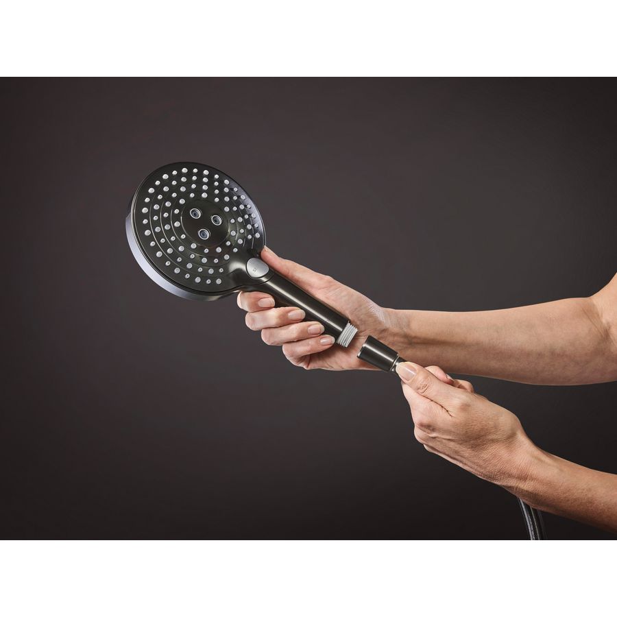 Raindance Select S120 handdouche 3 straalsoorten PowderRain Brushed Black Chrome