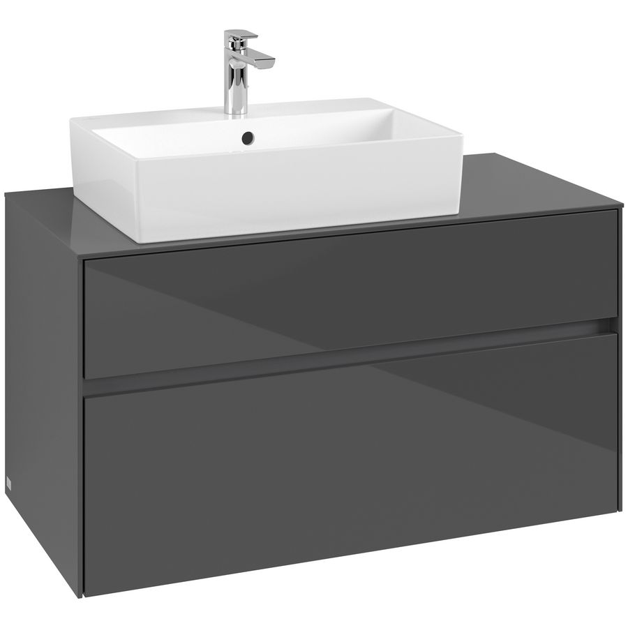 Wastafelonderkast Collaro 1000x548x500mm Glossy Grey C12600FP