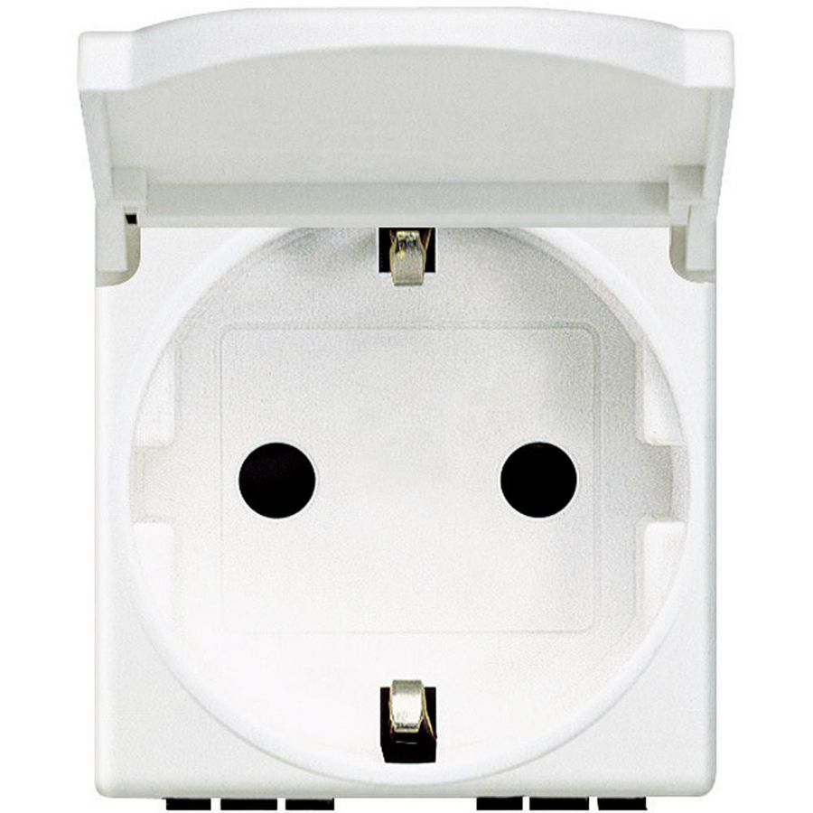Wandcontactdoos RA met klapdeksel wit Livinglight VVE=5