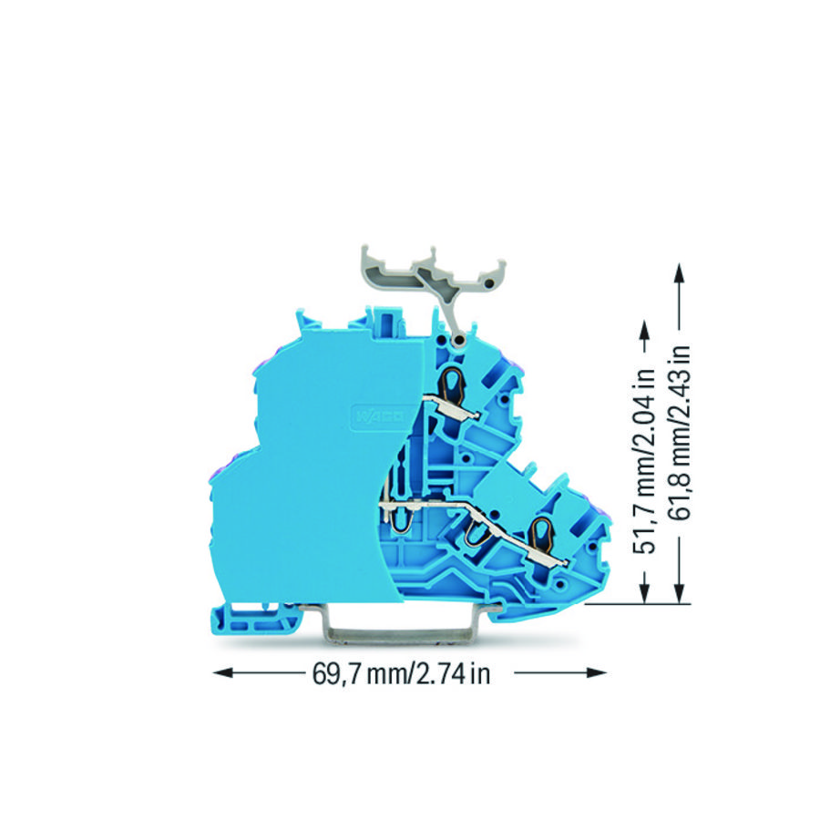 2etageklem 4-draads rijg afsl.plaat 2000-2239/099-000 VVE=50